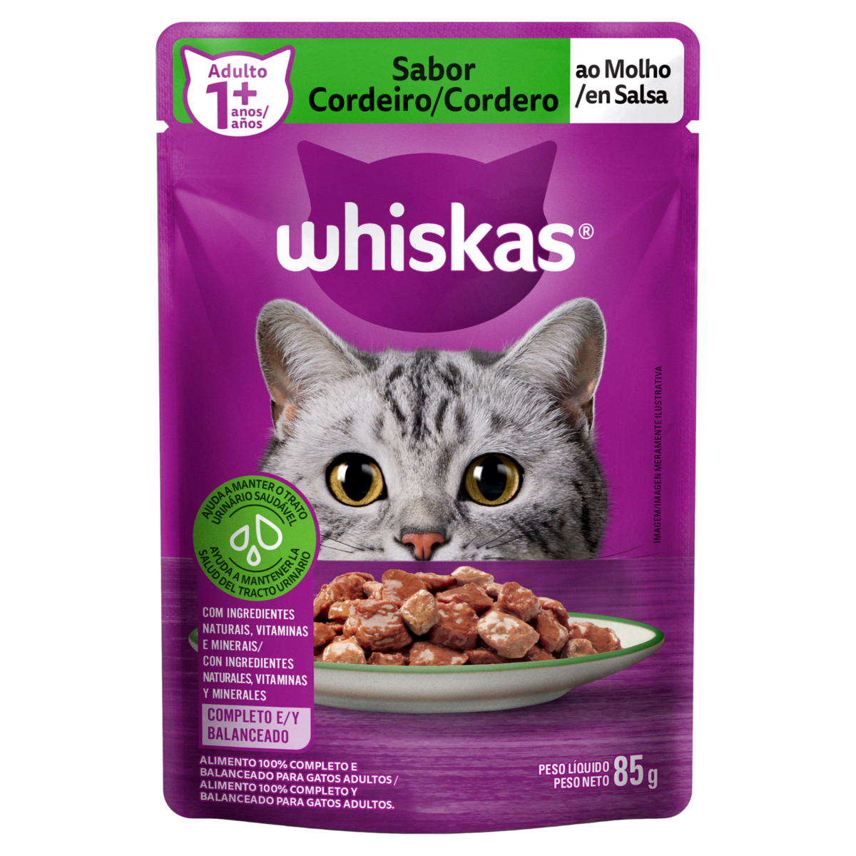 Ração para Gatos Whiskas Cordeiro 85g