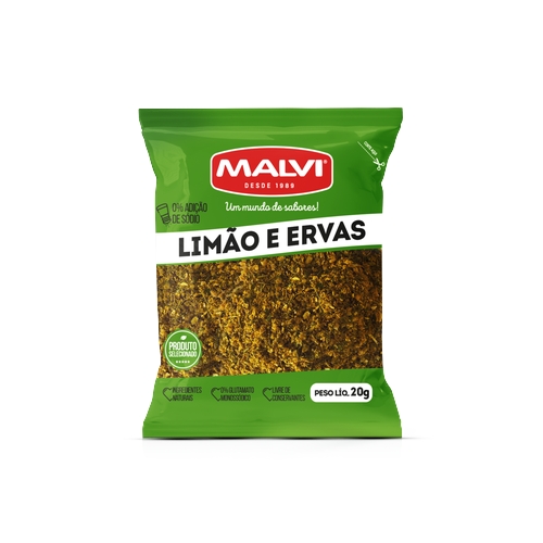 Tempero Malvi Limão E Ervas 20g