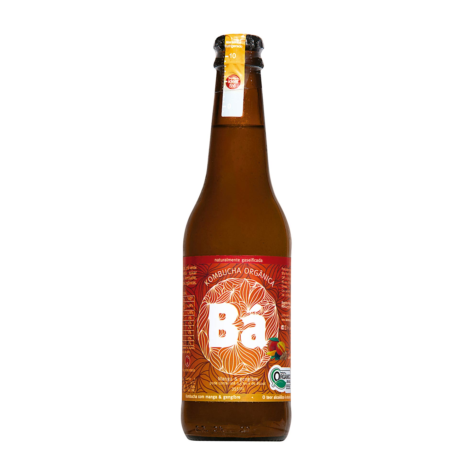 Kombucha Orgânica com Manga e Gengibre Bá 355ml