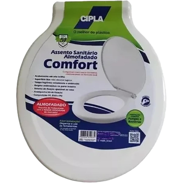 Assento Sanitário Cipla Branco - Almofadado