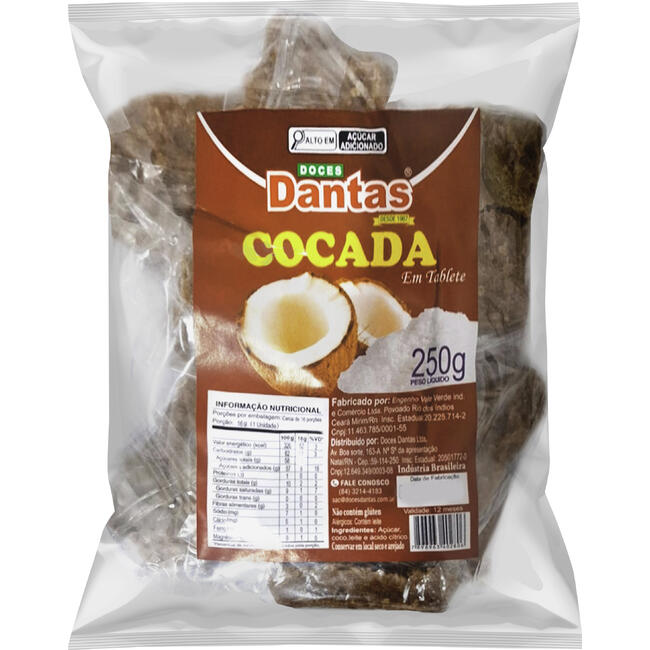 Cocada Doces Dantas Tablete 250g