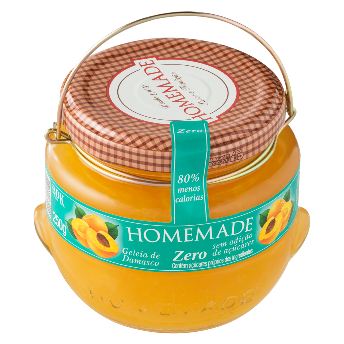 Geleia Zero de Damasco Premium Homemade Vidro 250g