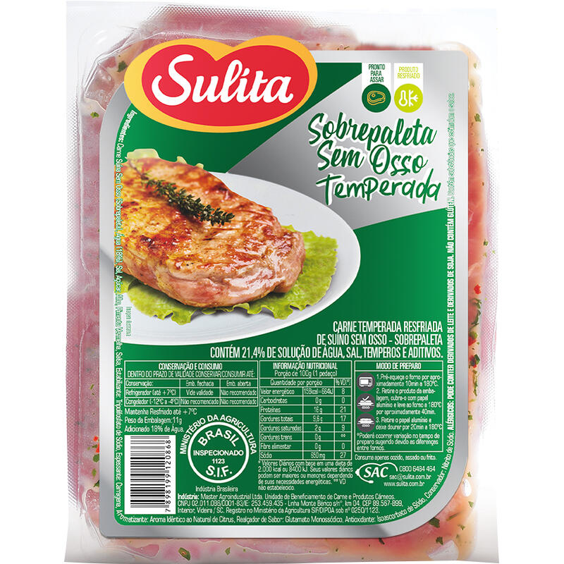 Filé Sobrepaleta Suína Temp Sulita Resf Preço por quilo na peça