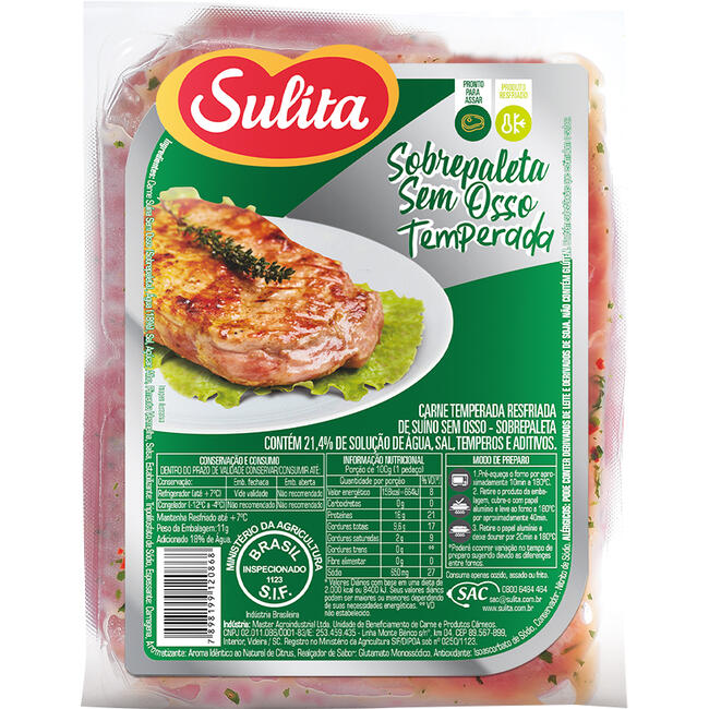 Filé Sobrepaleta Suína Temp Sulita Resf Preço por quilo na peça