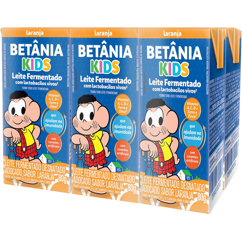 Leite Fermentado Betânia Kids Laranja 480g
