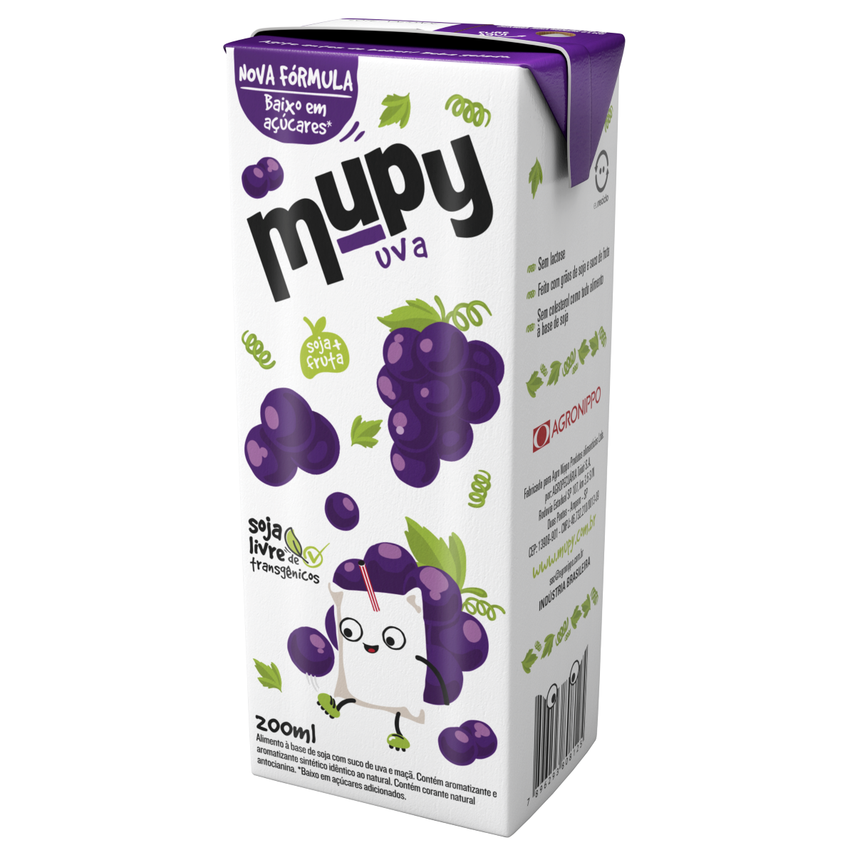 Bebida à Base de Soja Uva Mupy Caixa 200ml