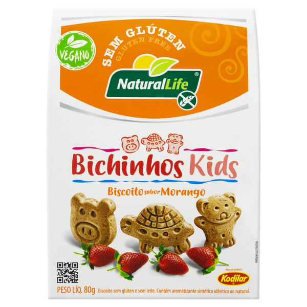 Biscoito Natural Life 80g - Kids - Sem Glúten - Morango