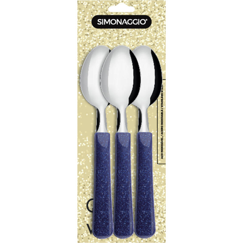 Colher Simonaggio Glow Azul cjo 3 un