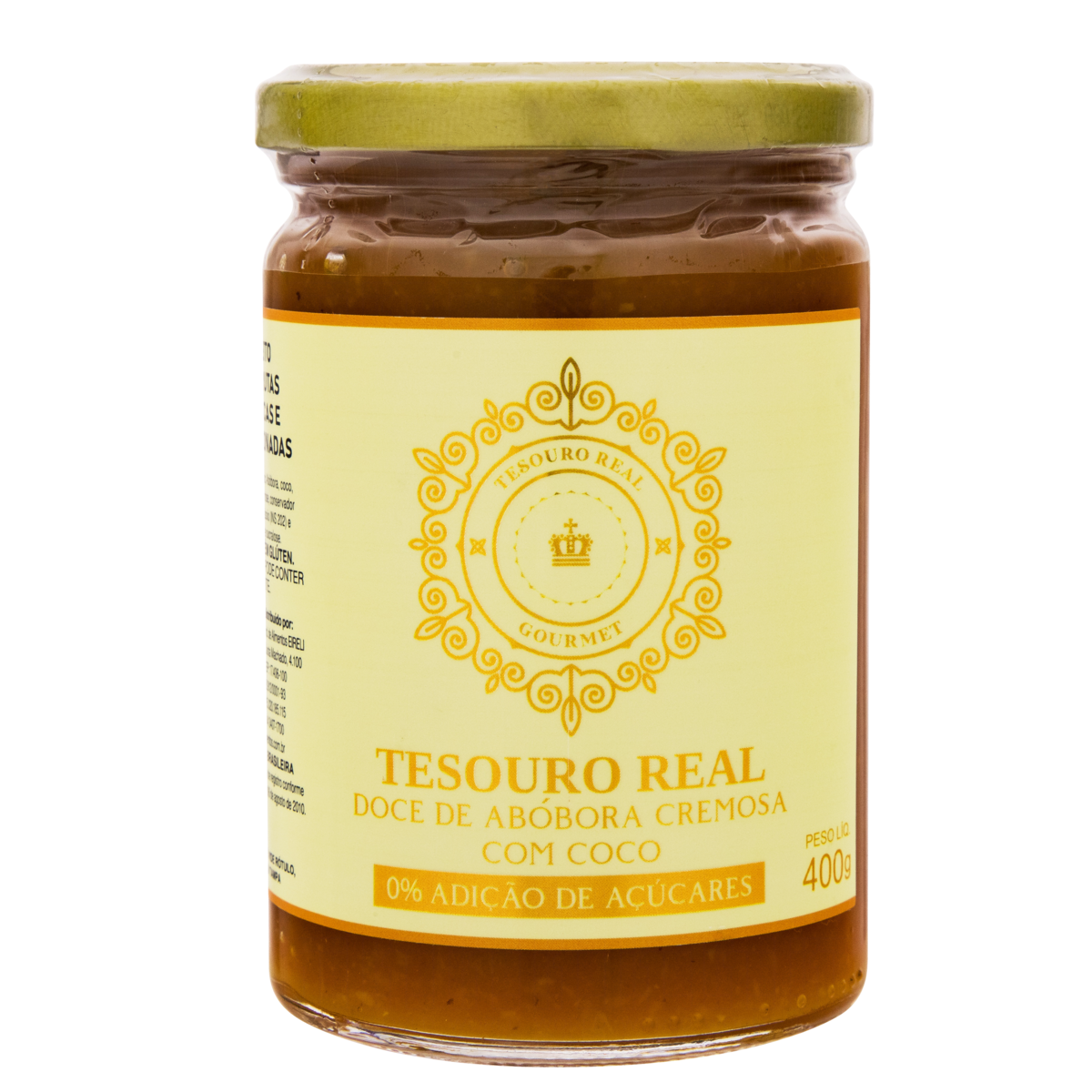 Doce Abóbora Cremosa com Coco Tesouro Real Vidro 400g