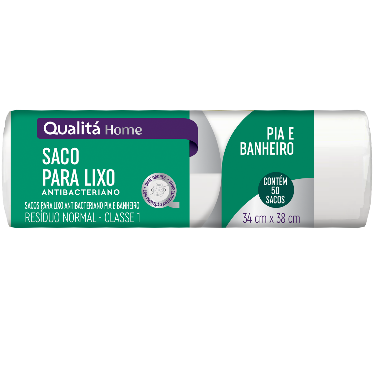 Saco para Lixo com Redução de Odores para Pia e Banheiro QUALITÁ 34cm x 38cm com 50 Unidades