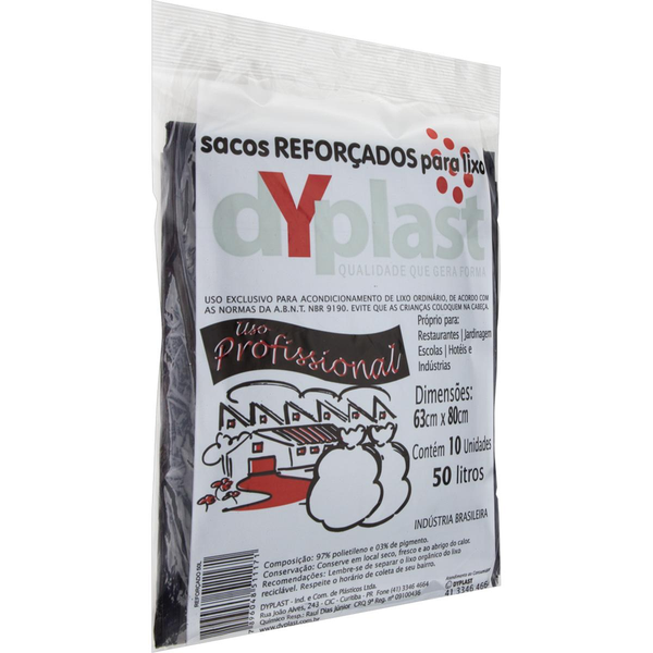 Saco para Lixo Dyplast 50 Litros - Reforçado