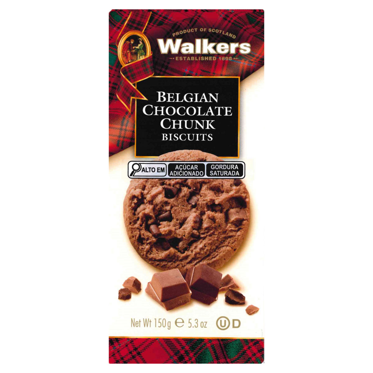 Biscoito com Gotas de Chocolate ao Leite e Meio Amargo Walker's Caixa 150g
