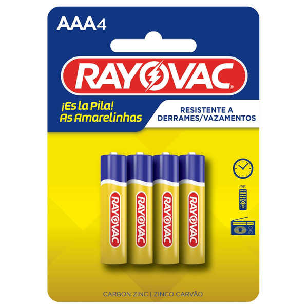 Pilha Rayovac AAA - Palito - Com 4 Pilhas