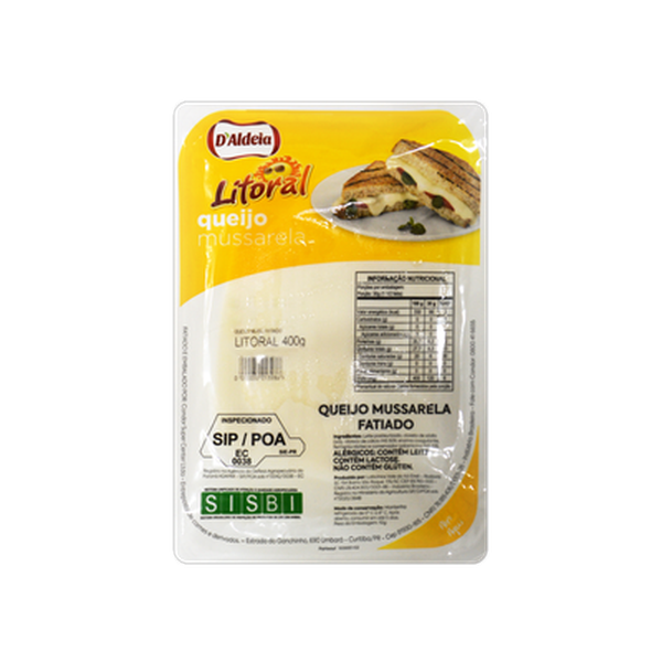Queijo Mussarela Litoral 400g - Fatiado