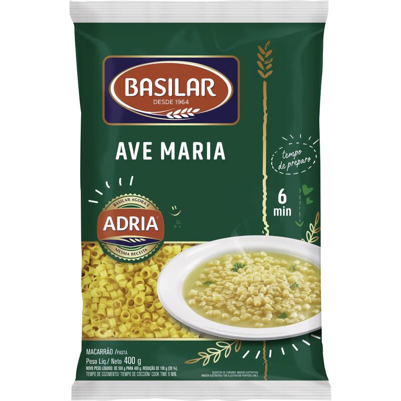 Macarrão Semolado Basilar Ave Maria 400g