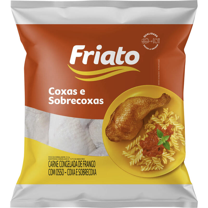 Coxa c/ Sobrecoxa de Frango Friato Cong Preço por quilo no pct