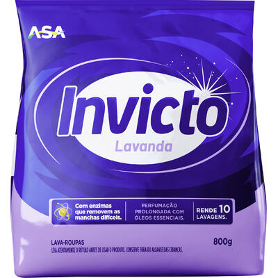 Lava Roupas em Pó Invicto Lavanda 800g
