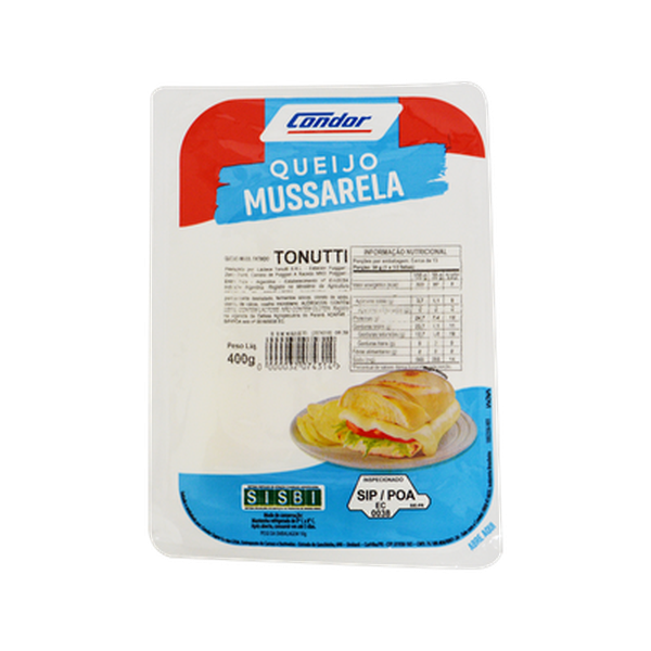 Queijo Mussarela Argentino Tonutti 400g - Fatiado