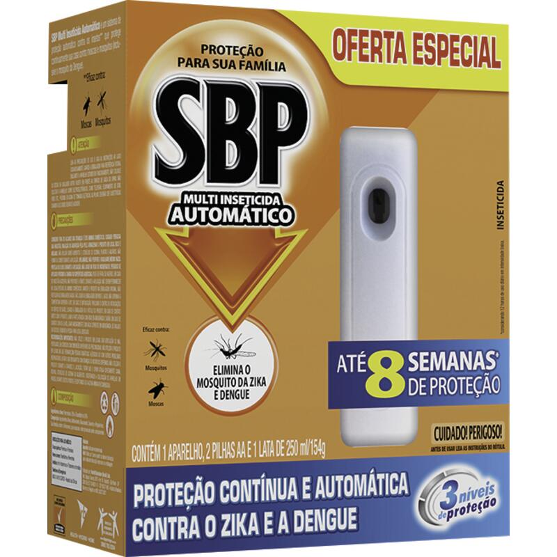 SBP Multi Inseticida Automático Aparelho + Refil 250ml - Duração até 8 semanas