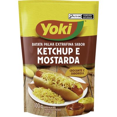Batata Palha Extrafina Ketchup e Mostarda Yoki Sachê 100g