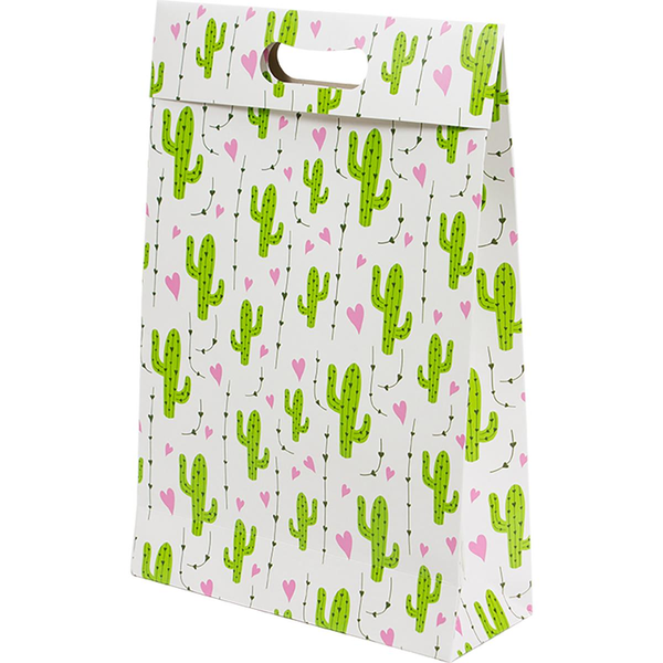 Sacola para Presente UP Box Tam. M - Cactos Garden