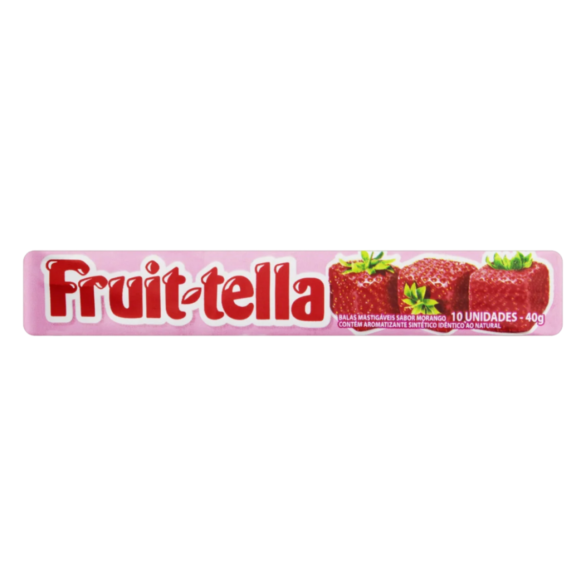 Bala Morango Fruit-Tella Pacote 40g 10 Unidades