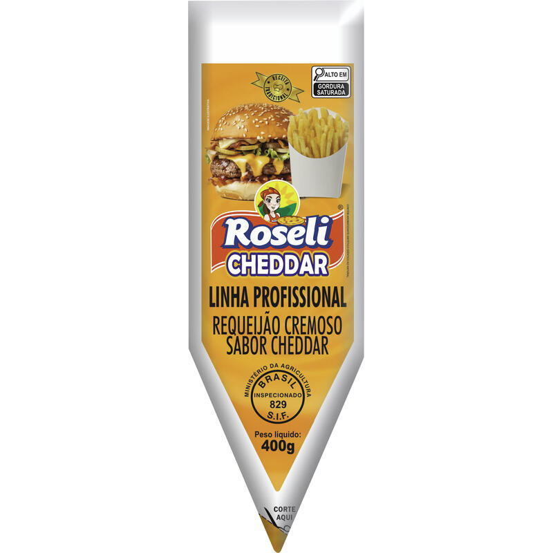 Requeijão Cremoso Roseli Sabor Cheddar 400g