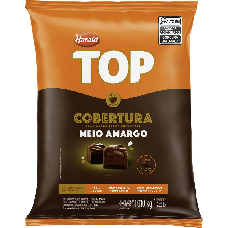 Cobertura de Chocolate em Gotas Harald Meio Amargo 1,010kg