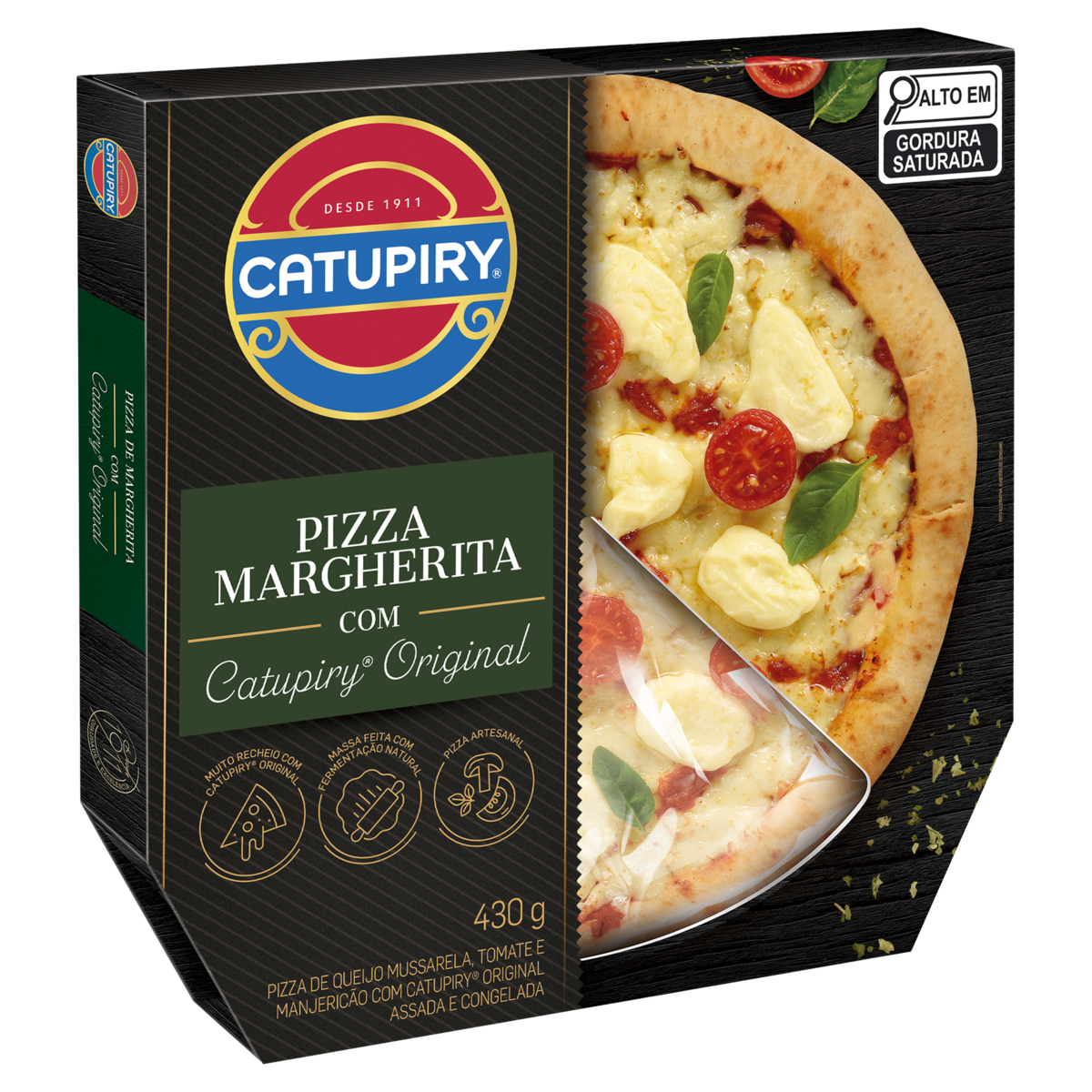 Pizza Artesanal Margherita com Catupiry Original Caixa 430g
