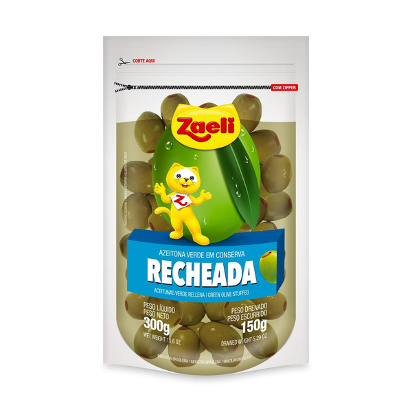Azeitona Zaeli 150g - Recheada - Verde - Premium