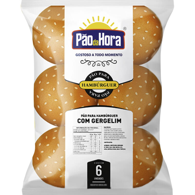 Pão para Hambúrguer Pão da Hora Gergelim 360g