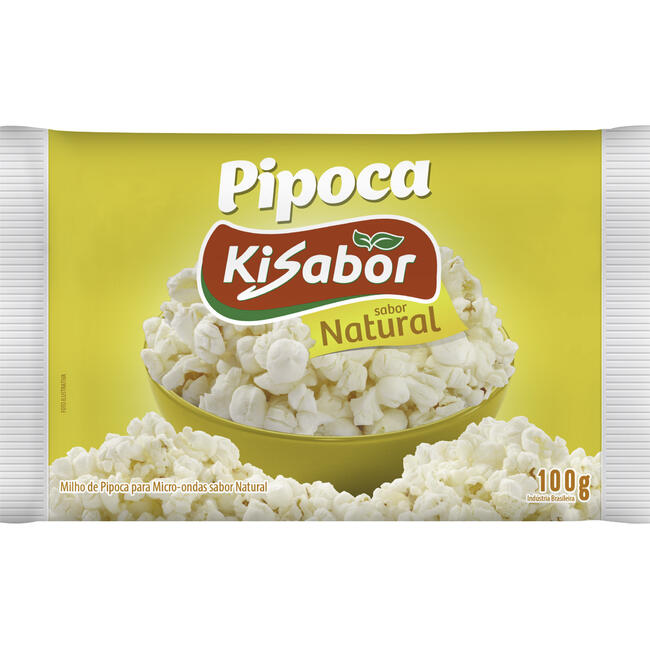 Pipoca para Micro-Ondas Natural Kisabor Pacote 100g