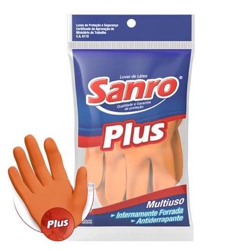 Luva Sanro Plus Laranja Media Un