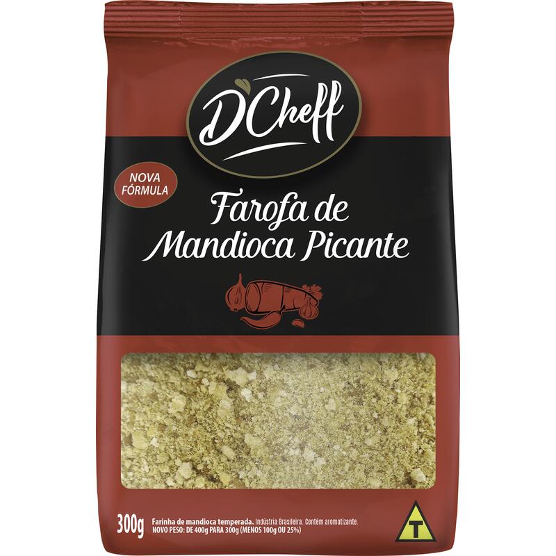 Farinha de Mandioca D'Cheff Temperada Picante 300g