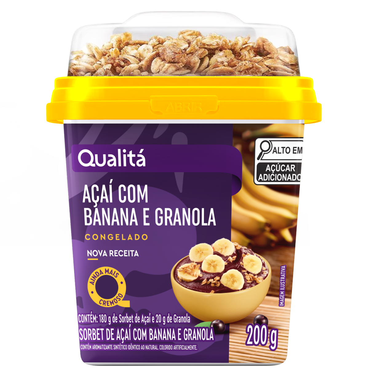 Açaí com Banana e Granola Qualitá 200g
