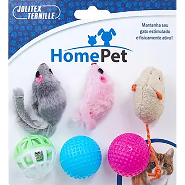Brinquedo Homepet Gatinho Maluquinho com 6 Unidades - Ref. H1102101905999