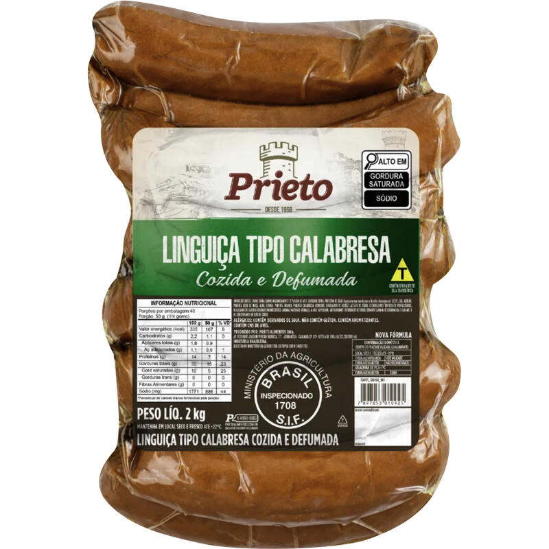 Linguiça Tipo Calabresa Prieto 2kg