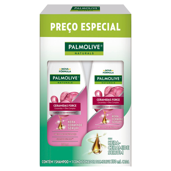 Kit Shampoo + Condicionador Palmolive Naturals Ceramidas Force 350ml Cada