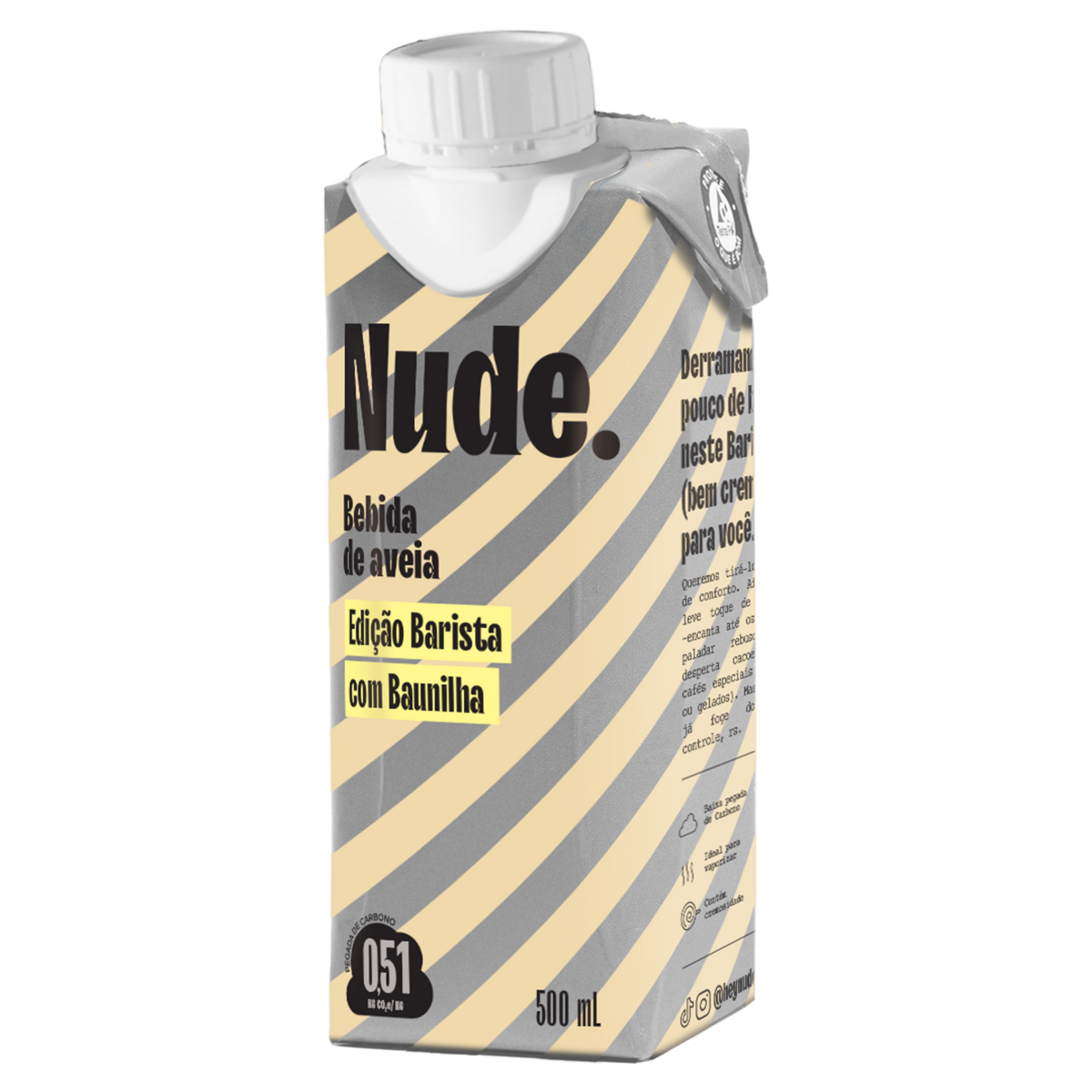Bebida à Base de Aveia Barista Baunilha Nude. Caixa 500ml