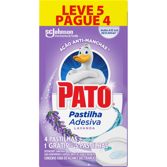Desodorizador em Pastilha Adesiva Pato Lavanda 5un
