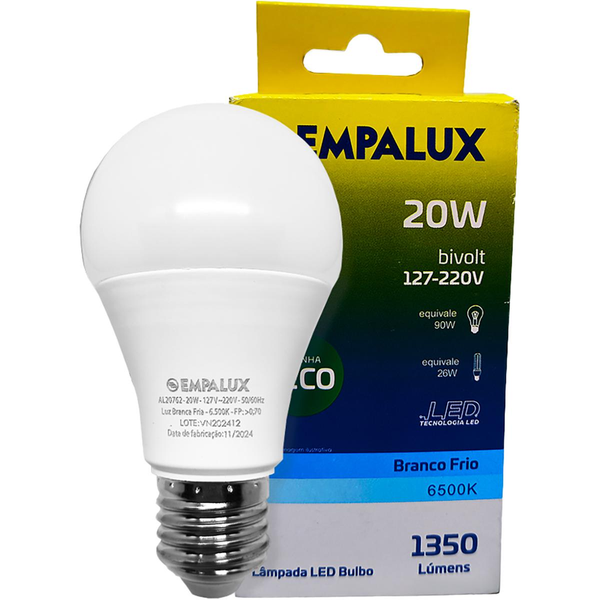 Lâmpada Empalux Eco LED - E27 - 20W - 6500k - Ref. AL20762