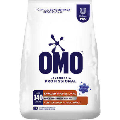 Lava Roupas em Pó Omo Lavanderia Profissional 8kg