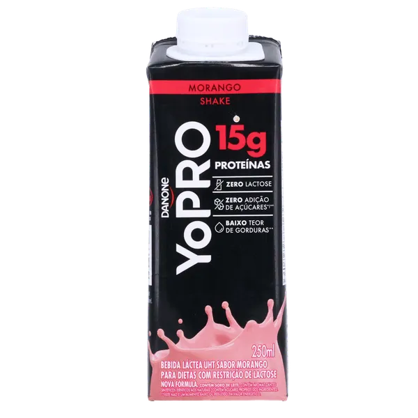 Bebida Láctea Yopro 250ml - 15g de Proteína - Morango