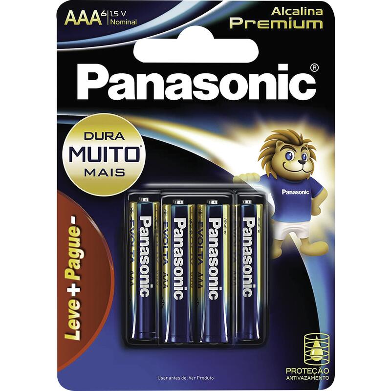 Pilha Panasonic Alcalina Palito - Premium 6 un