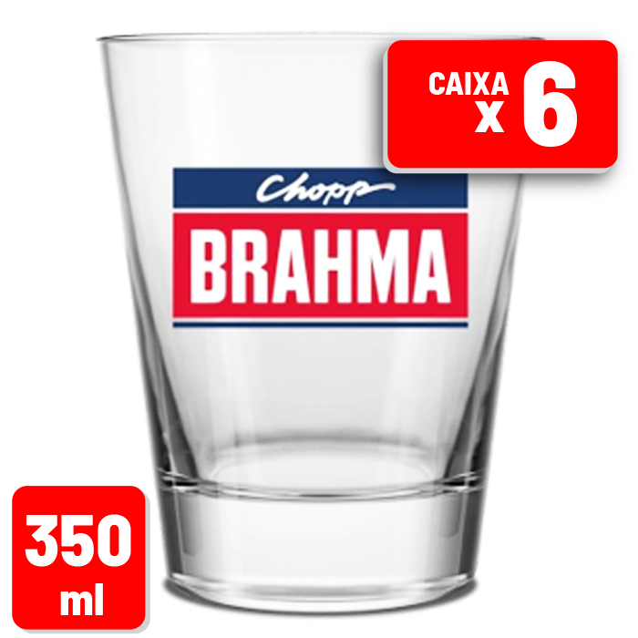 Copo Chopp Brahma Nadir Caldereta Vidro 350ml Caixa c/ 6 Un