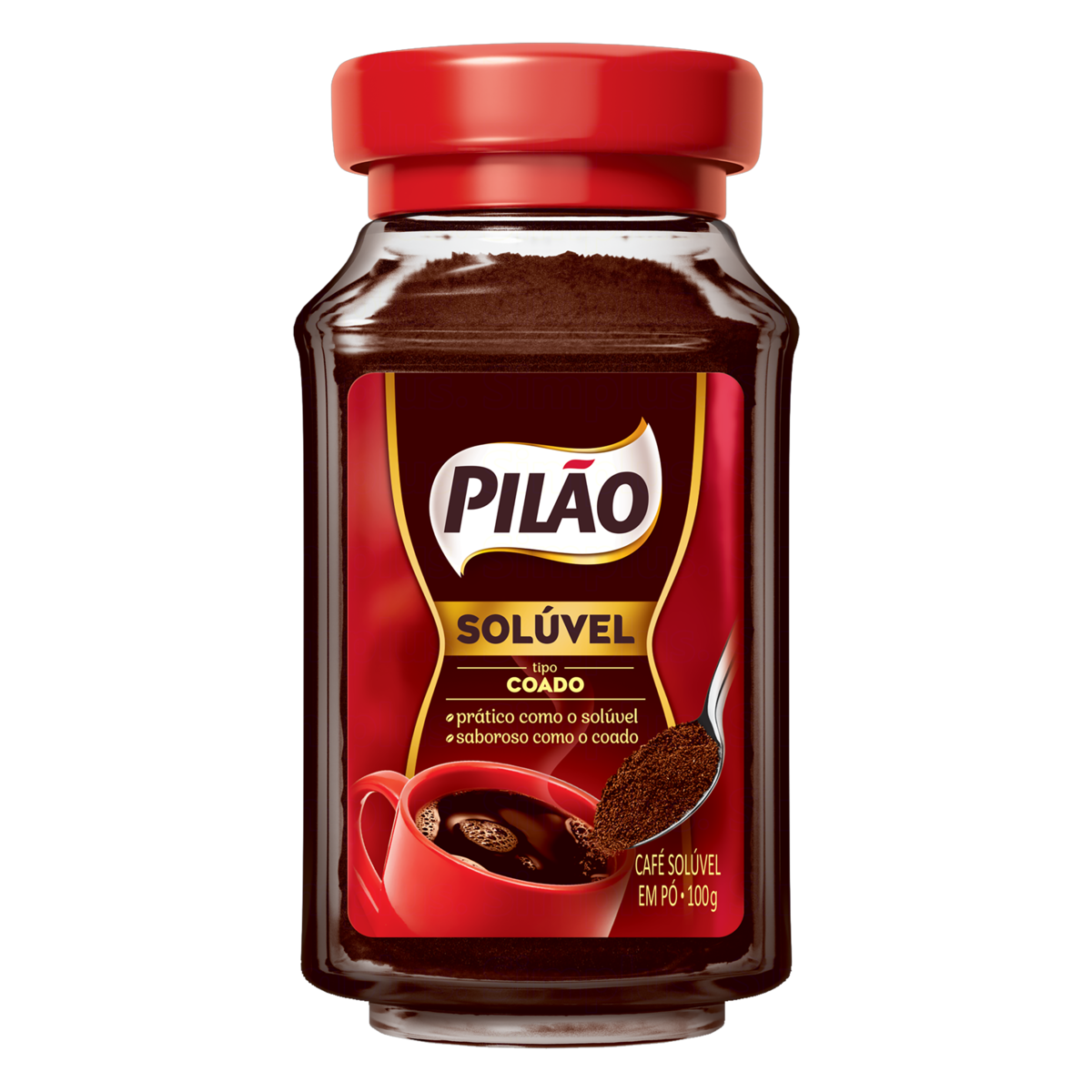 Café Solúvel Coado Pilão Vidro 100g