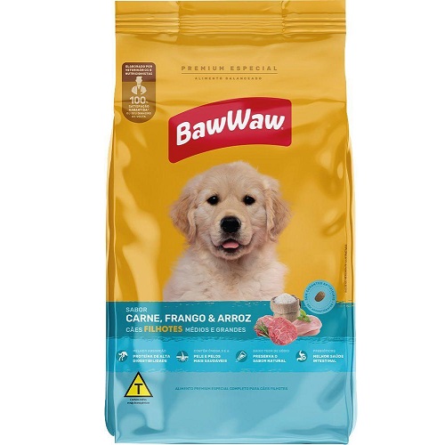 Alimento P/ Cães Baw Waw Ad Medio/grande Carne/ Frango/ Arroz 2,4kg