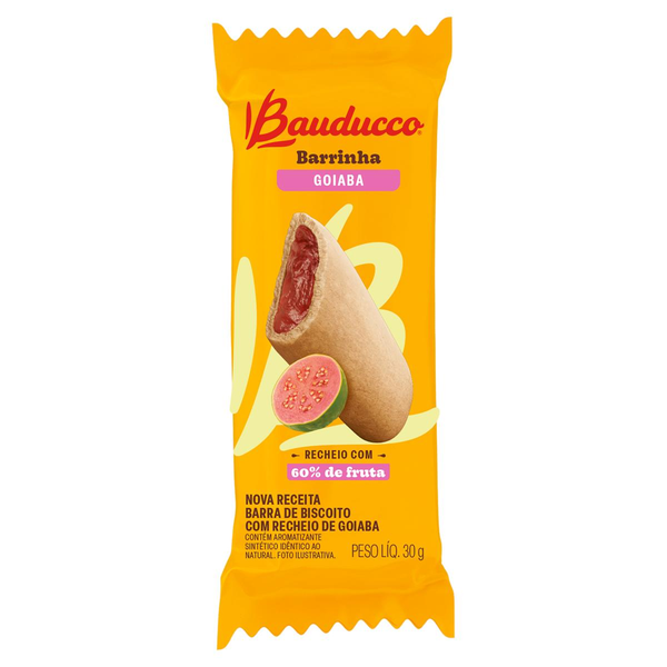 Biscoito Recheio Goiaba Bauducco Barrinha Pacote 30g