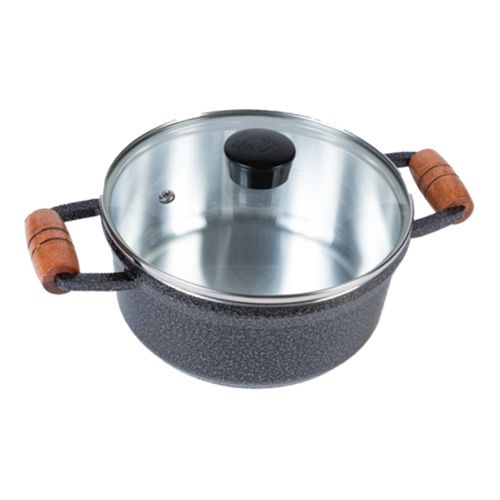 Caçarola Cava Craqueada Com Tampa De Vidro 32cm