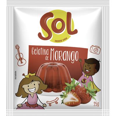 Gelatina Sol Morango 25g
